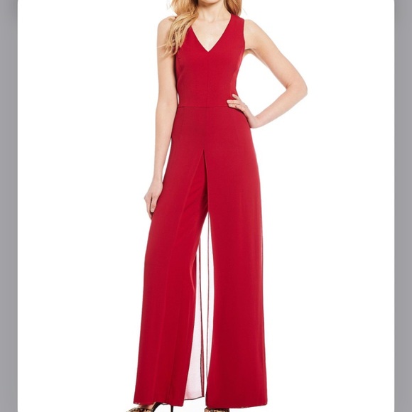 jumpsuit with sheer overlay